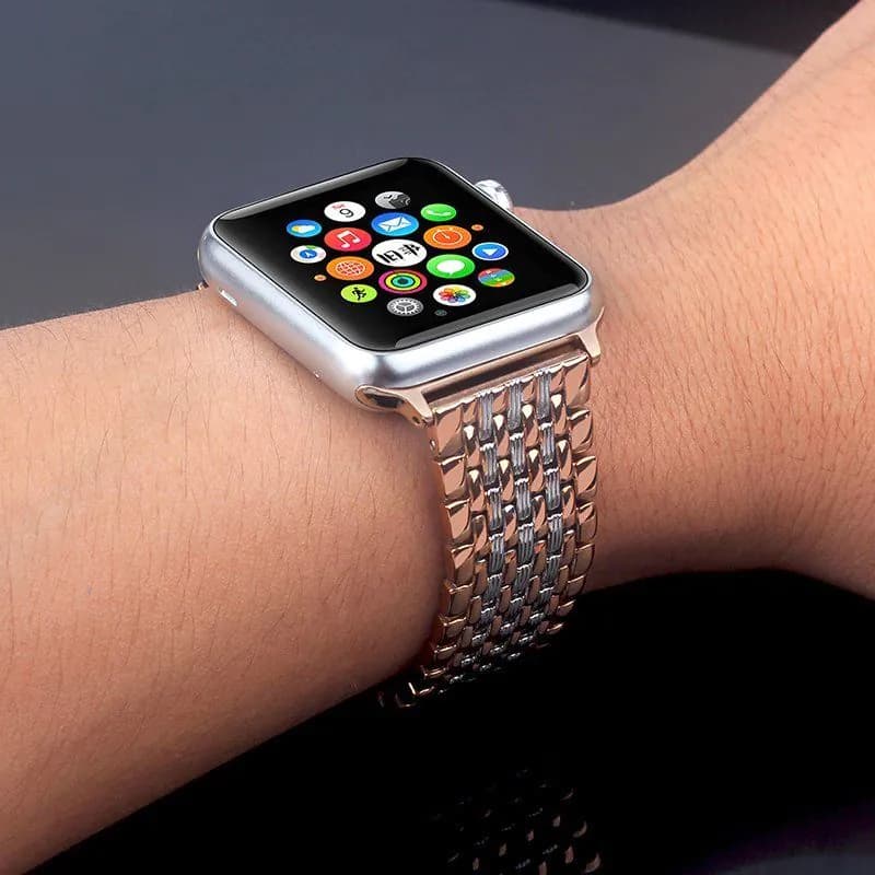 image-Luxury Stainless Steel Watch Band for Apple Watch