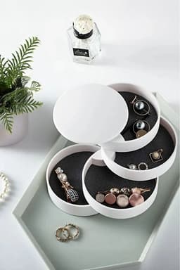 image-4 Compartment Jewelry Organizer Elegant Jewelry Accessory Storage Box