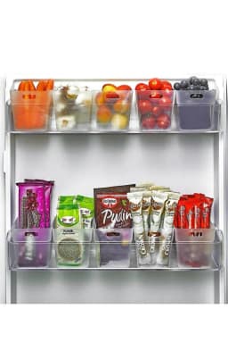 image-Set of 6 Fridge Organizer Bins Refrigerator Door Storage Boxes Clear