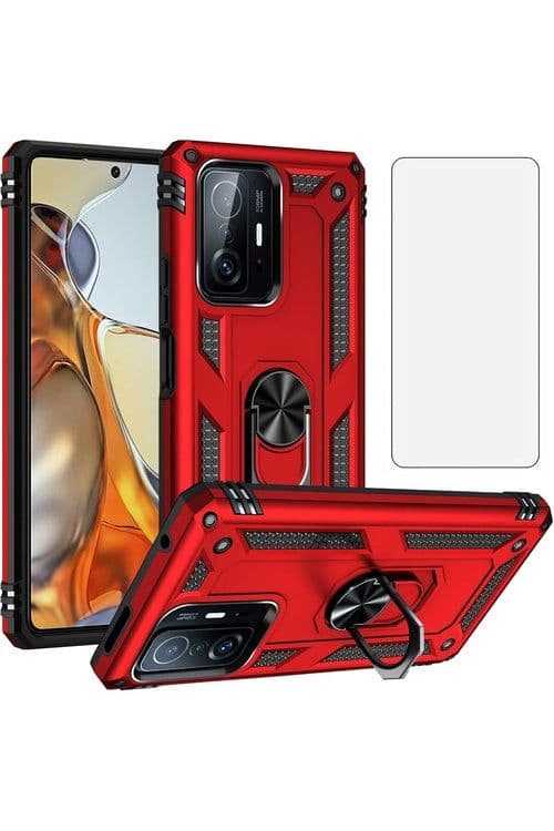 image-Xiaomi Mi 11T 5g Case Armor Tank Holder Hard Shockproof + Screen