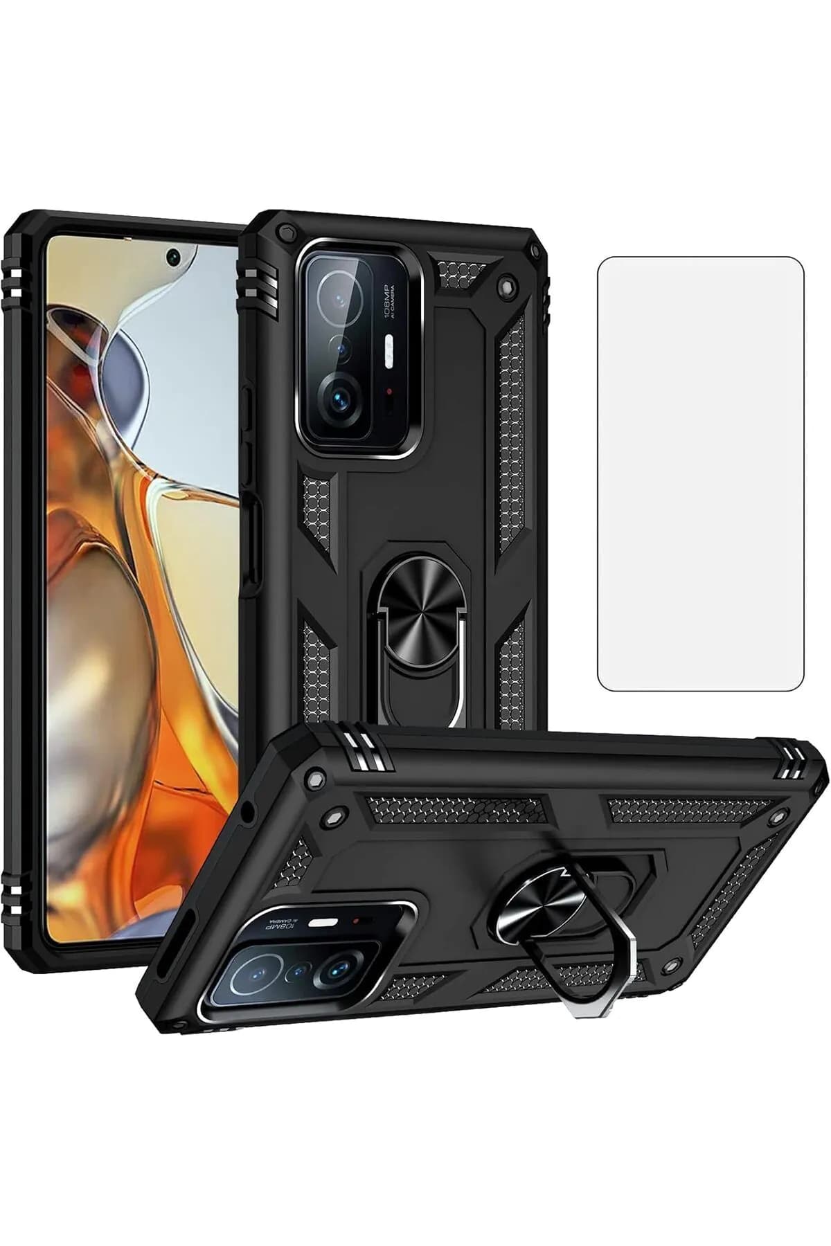 image-Xiaomi Mi 11T Pro 5g Case Armor Tank Holder Hard Shockproof + Screen