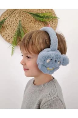 image-Boys Blue Plush Winter Earmuffs – Fluffy Puppy Ear Warmers for Kids