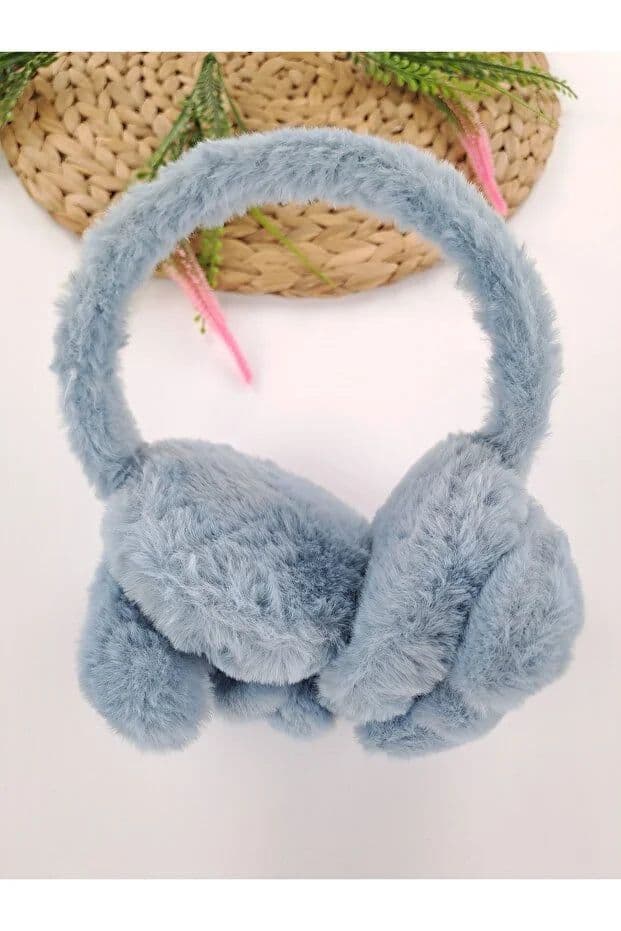 image-Boys Blue Plush Winter Earmuffs – Fluffy Puppy Ear Warmers for Kids