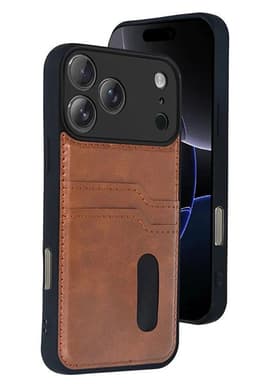 image-iPhone 17 Pro Max Leather Wallet Case with Card Slots PU Flip Cover,