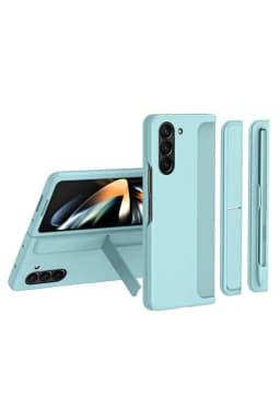 image-Samsung Galaxy Z Fold 5 Case with Stand and Pen Holder, TPU Hard Cover