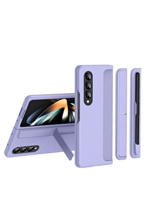 image-Samsung Galaxy Z Fold 5 Case with Stand and Pen Holder, TPU Hard Cover