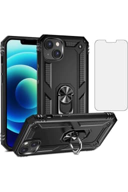 image-iPhone 15 Case Armor Tank Holder Hard Shockproof + Screen Protector