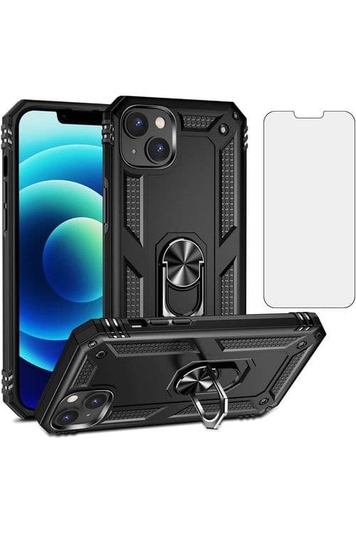 image-iPhone 15 Case Armor Tank Holder Hard Shockproof + Screen Protector