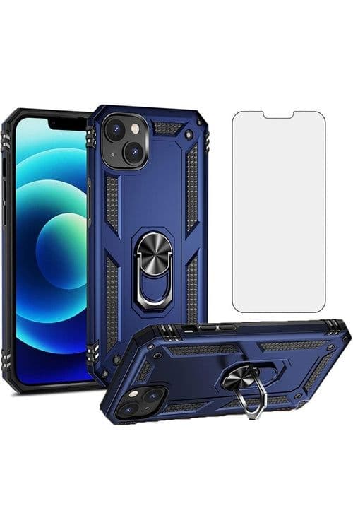 image-iPhone 15 Case Armor Tank Holder Hard Shockproof + Screen Protector