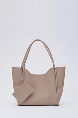 image-Mink SHK108 faux leather women hand and shoulder bag with wallet and