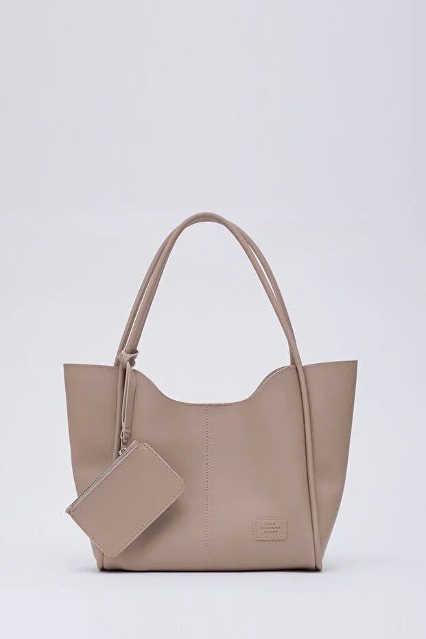 image-Mink SHK108 faux leather women hand and shoulder bag with wallet and
