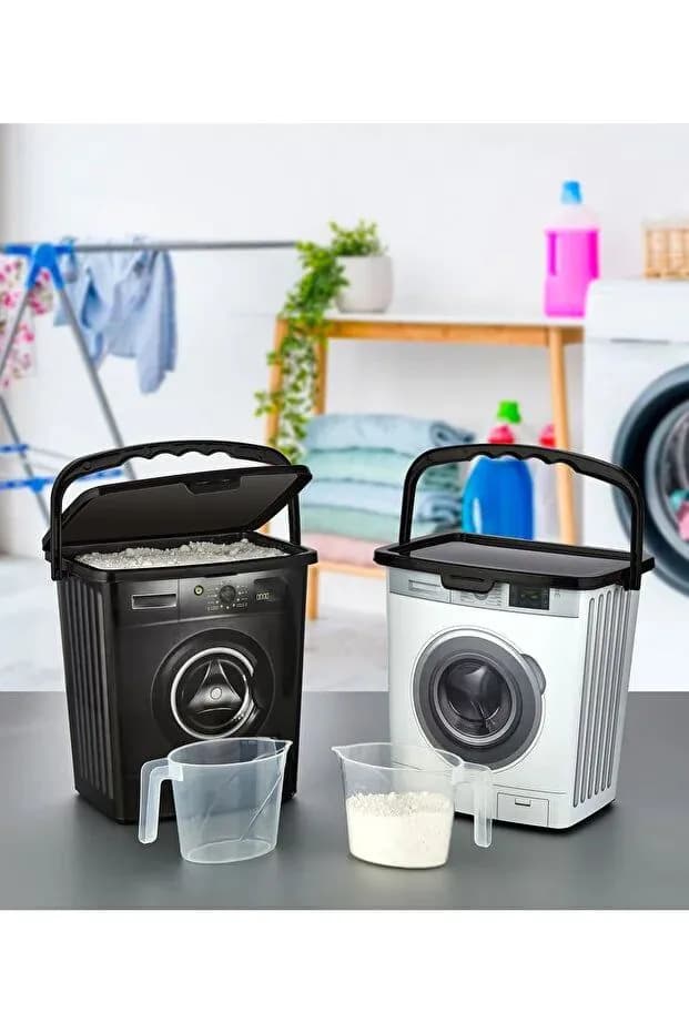 image-5 Liter Laundry Detergent Storage Container with 2 Measuring Cups