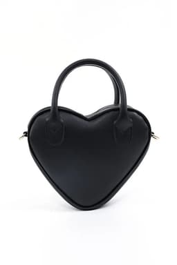 image-Black Heart Shaped Faux Leather Zipper Bag Single Compartment Hand Arm