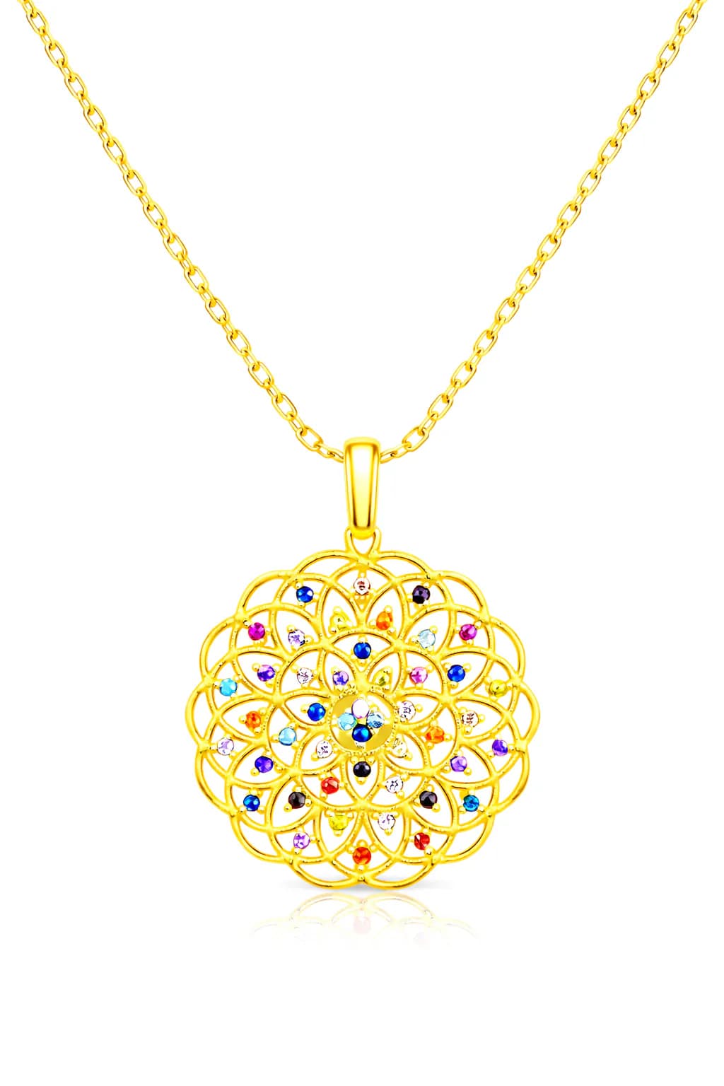 image-925 Sterling Silver Flower of Life Necklace Sacred Geometry Pendant