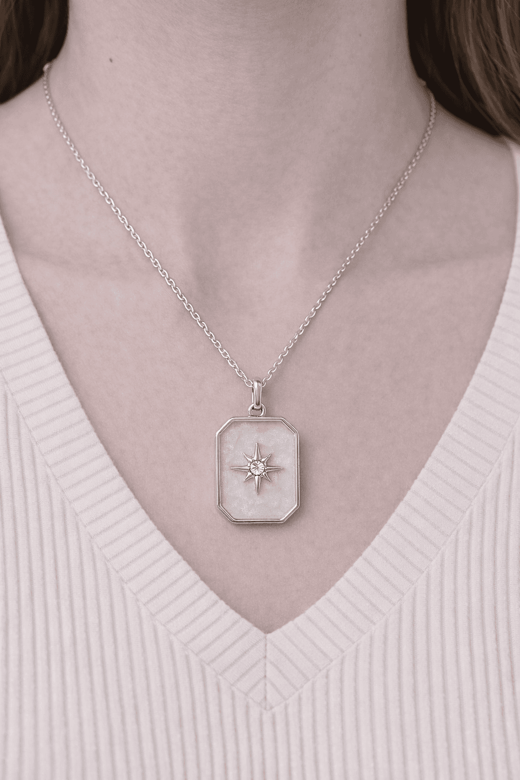 image-Stainless Steel Silver North Star Necklace for Women