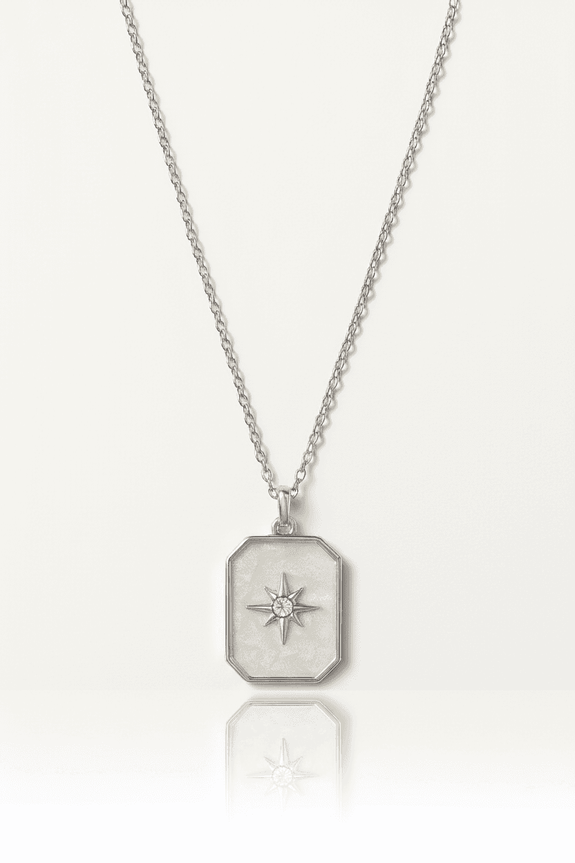 image-Stainless Steel Silver North Star Necklace for Women