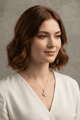image-Stainless Steel Crystal Clover Necklace for Women