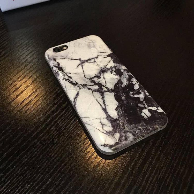 image-Black and White Marble iPhone Case