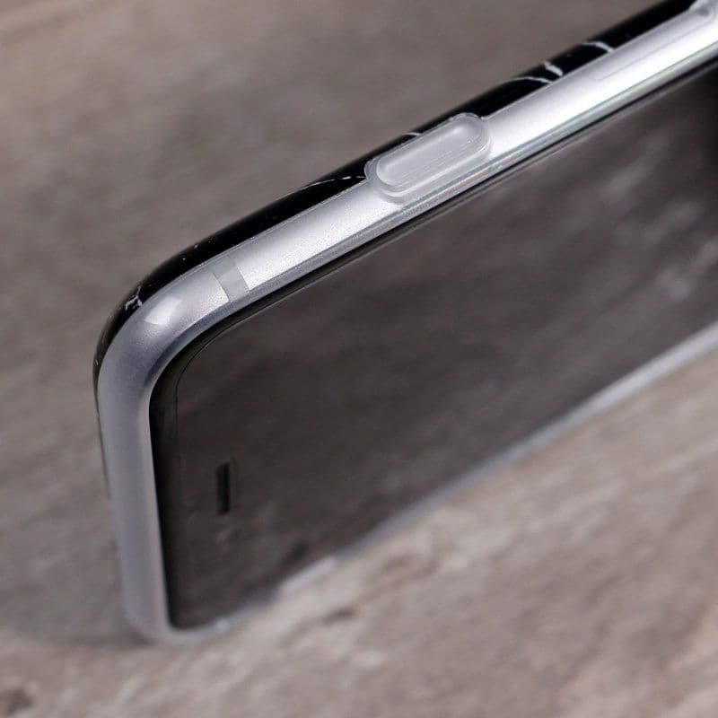 image-Black and White Marble iPhone Case
