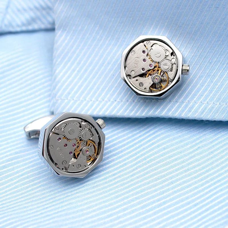 image-Octagonal Watch Engine Cufflinks