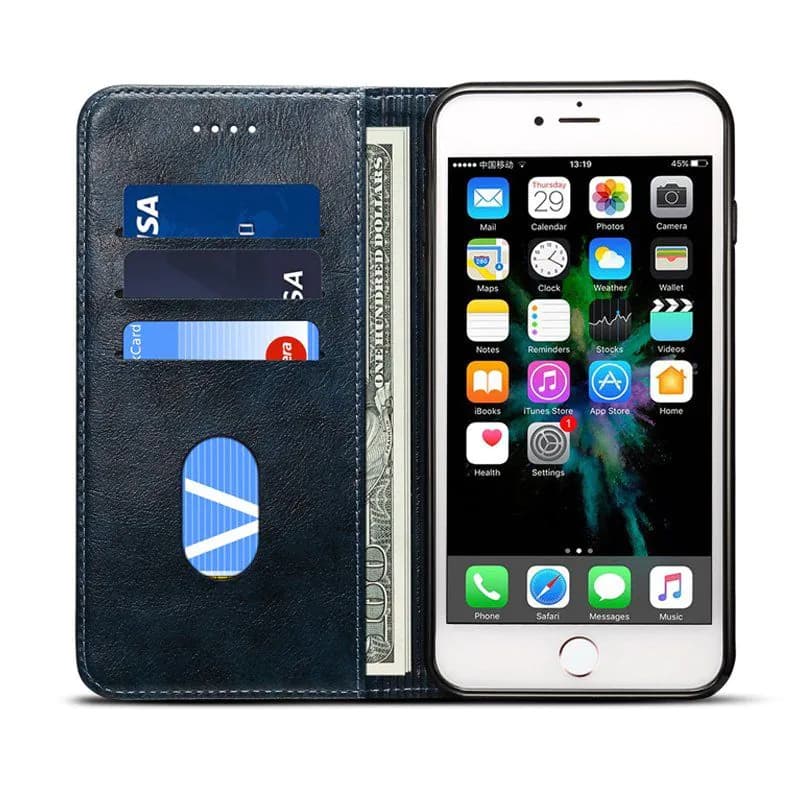 image-Retro Style iPhone 7/7+/8/8+ Wallet Case