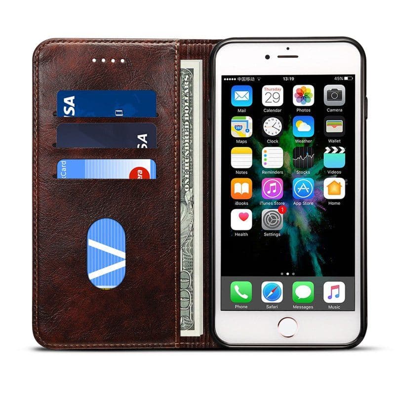 image-Retro Style iPhone 7/7+/8/8+ Wallet Case