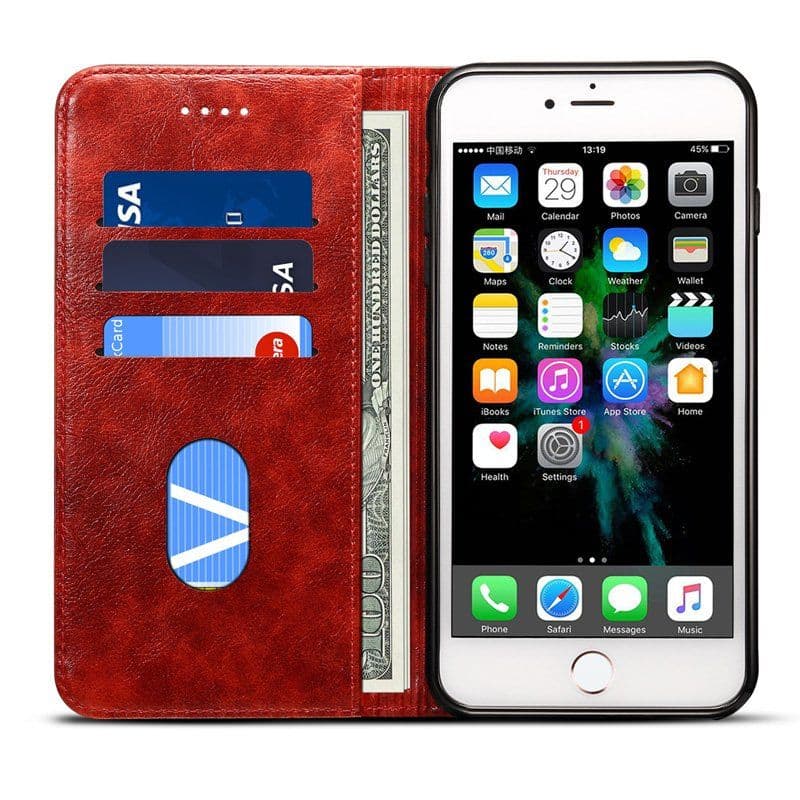 image-Retro Style iPhone 7/7+/8/8+ Wallet Case