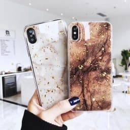 image-Emerald Marble with Shining Gold Foil Phone Case