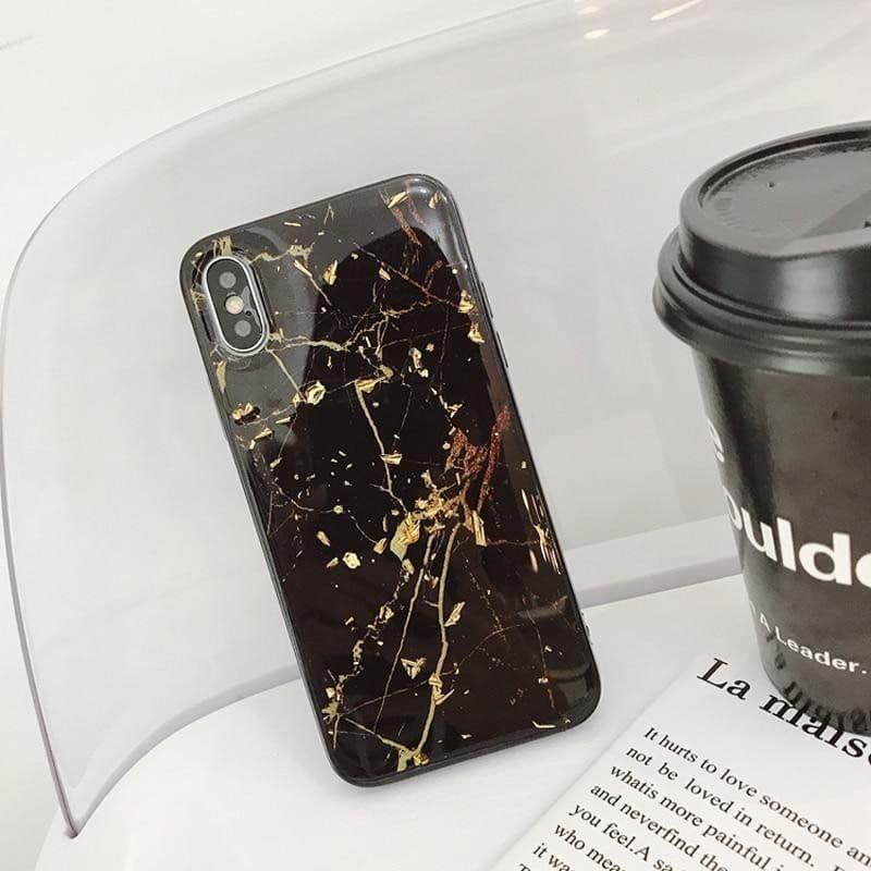 image-Emerald Marble with Shining Gold Foil Phone Case