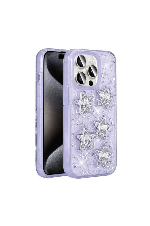 image-iPhone 15 Pro Case with Sparkling Rhinestones + Rhinestone Hand Grip