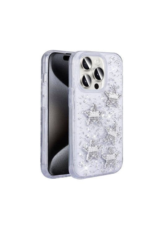 image-iPhone 15 Pro Case with Sparkling Rhinestones + Rhinestone Hand Grip