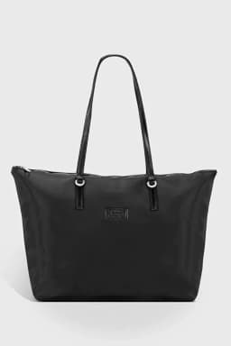 image-Black Shopper Tote Bag for Women