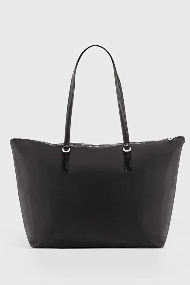 image-Black Shopper Tote Bag for Women