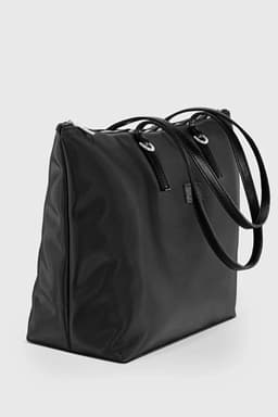 image-Black Shopper Tote Bag for Women