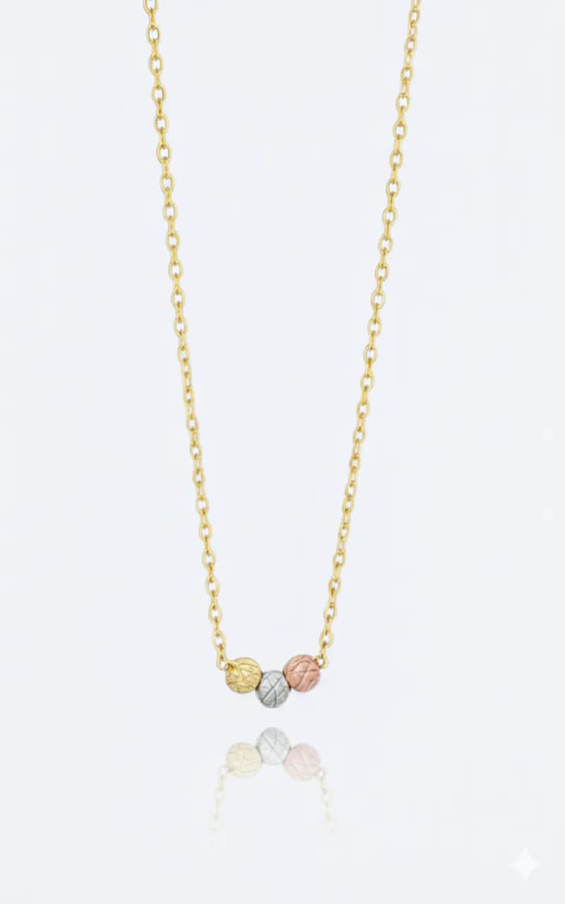 image-Stainless Steel Beaded Necklace for Women