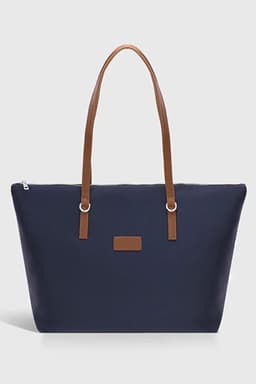 image-Navy Blue Shopper Bag for Women