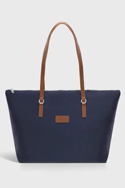 image-Navy Blue Shopper Bag for Women