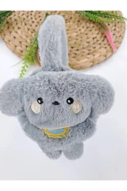 image-Boys Grey Plush Winter Earmuffs – Fluffy Puppy Ear Warmers for Kids