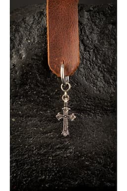 image-Men Stainless Steel Cross Dangle Hoop Earring Durable Modern Design