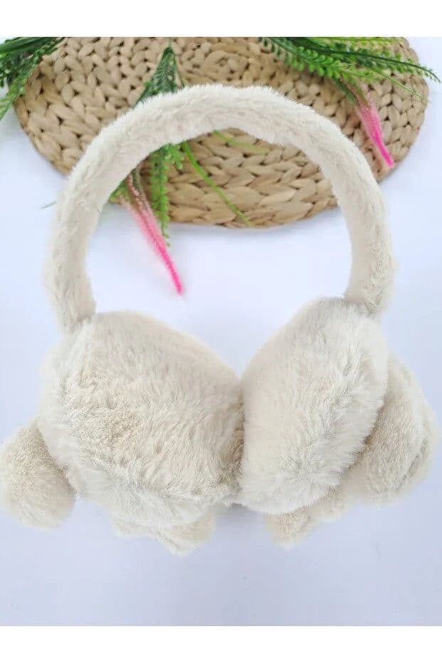 image-Boys Cream Plush Winter Earmuffs – Fluffy Puppy Ear Warmers for Kids