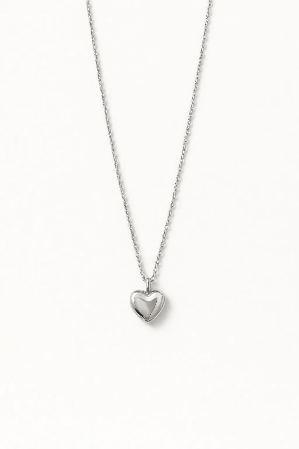 image-Stainless Steel Silver Heart Necklace for Women