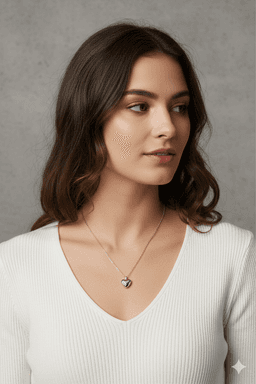 image-Stainless Steel Silver Heart Necklace for Women