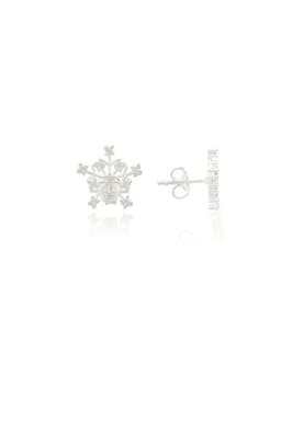 image-925 Sterling Silver Snowflake Earrings with Zircon Stones for Women