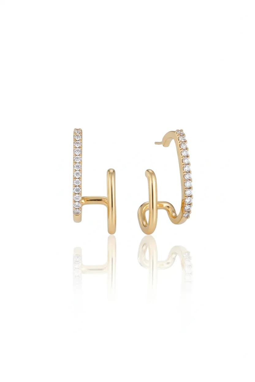 image-Zircon Stud Earrings for Women – Elegant Sparkling Crystal Everyday
