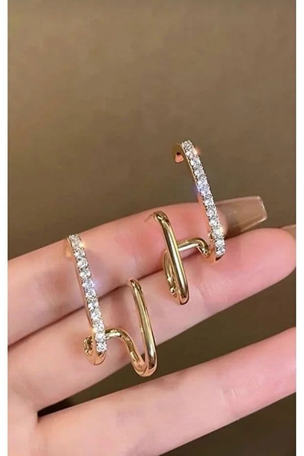 image-Zircon Stud Earrings for Women – Elegant Sparkling Crystal Everyday