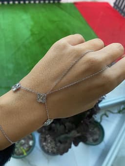 image-VIP Silver Three Piece Hand Chain Bracelet Set