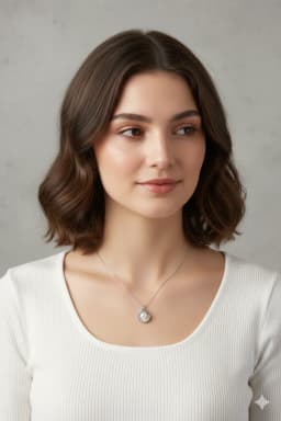 image-Stainless Steel Silver Oyster Necklace for Women