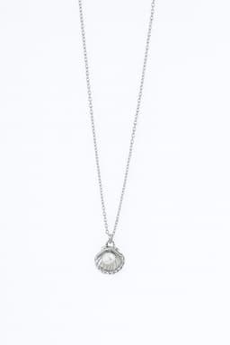 image-Stainless Steel Silver Oyster Necklace for Women