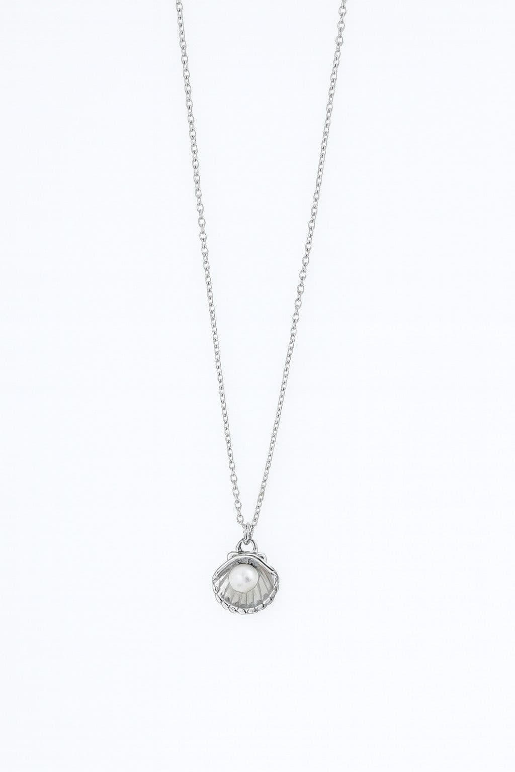 image-Stainless Steel Silver Oyster Necklace for Women