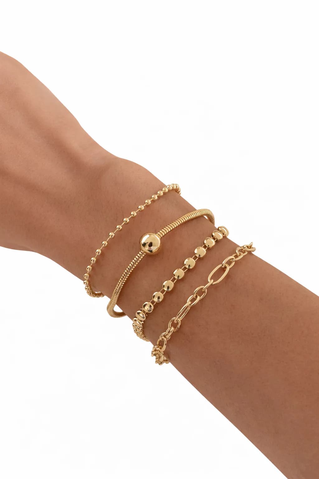 image-Sport Layered Bracelet Set Adjustable Four Piece Stackable Casual